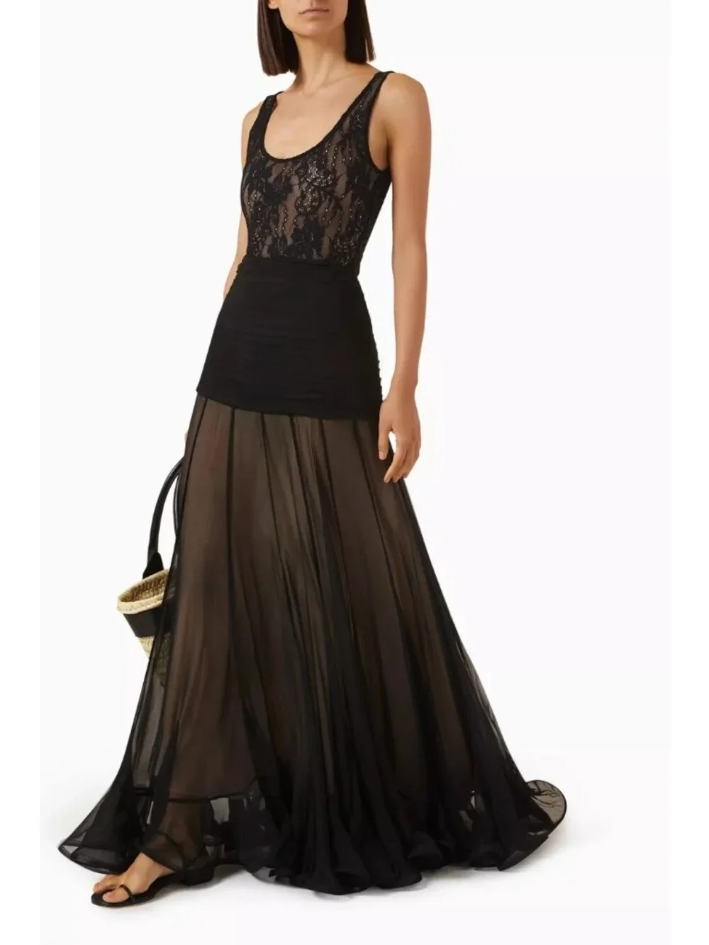 NWT $1850 Zimmermann Silk Illustration Flounce Skirt Black Size US 4